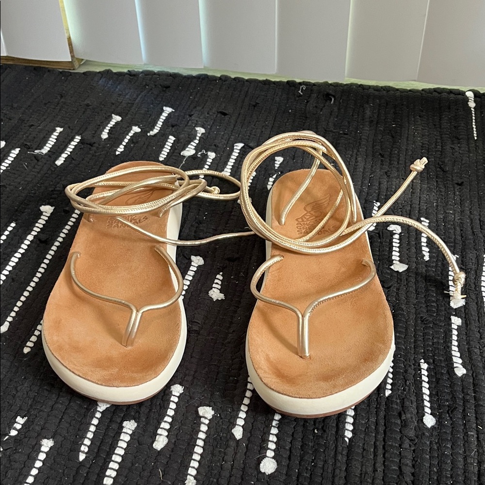 Ancient Greek Sandals Metallic Gold Sandals